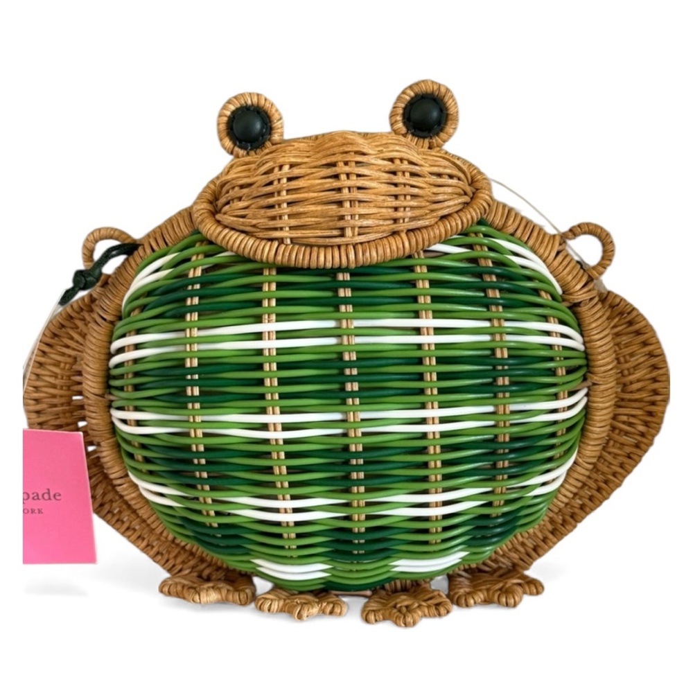 Kate Spade Hoppkins rattan wicker Frog crossbody bag Japan EXCLUSIVE novelty NWT